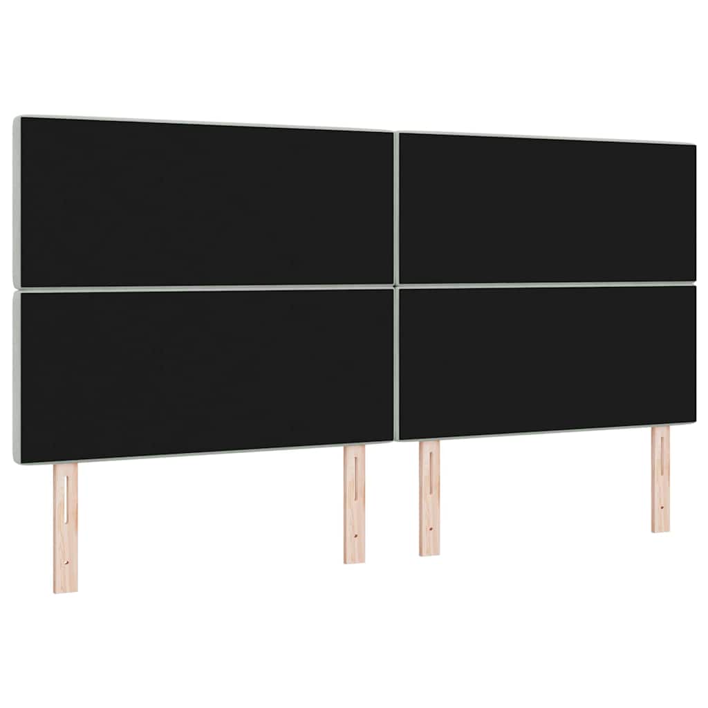 LED ágytámla LED szalagokkal Világosszürke 200 cm Bársony