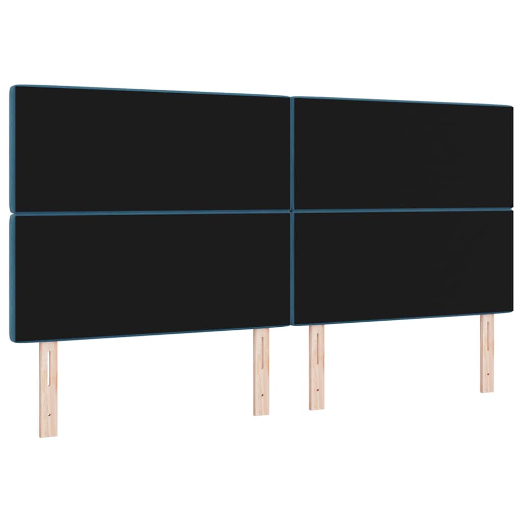 LED ágytámla LED szalagokkal Sötét kék 200 cm Bársony