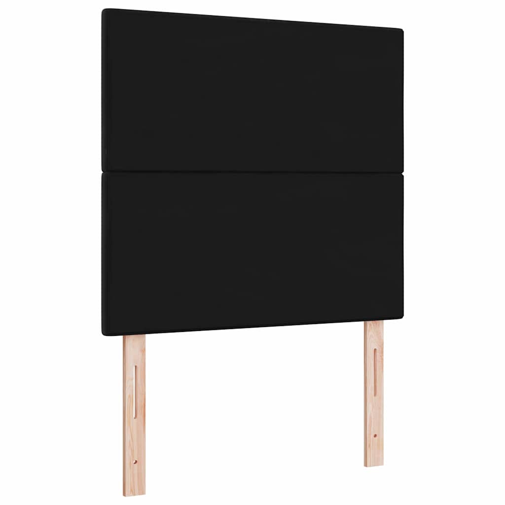 LED ágytámla LED szalagokkal Fekete 80 cm Bársony