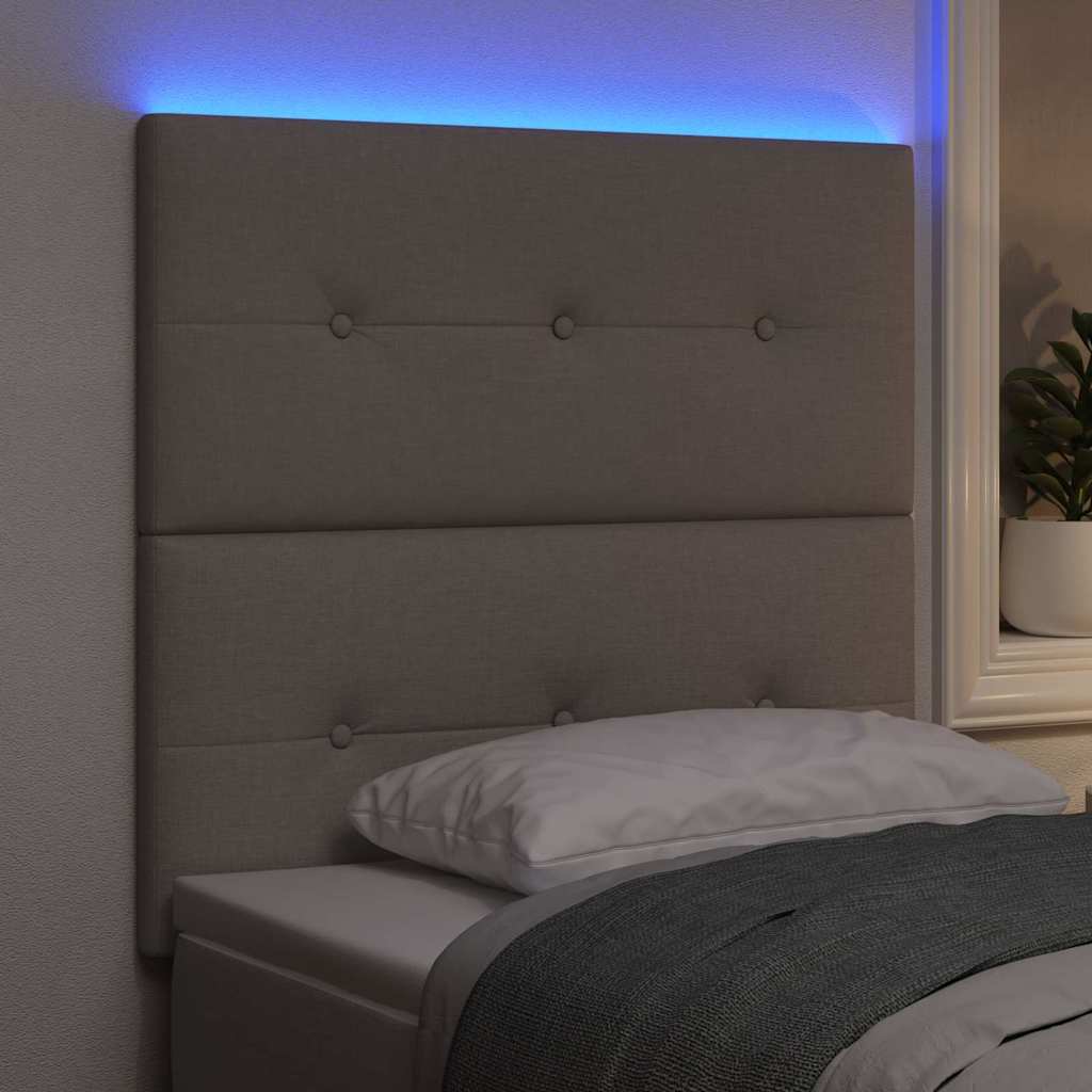 LED ágytámla LED szalagokkal fejtámlával Tópszínű 90 cm szövet