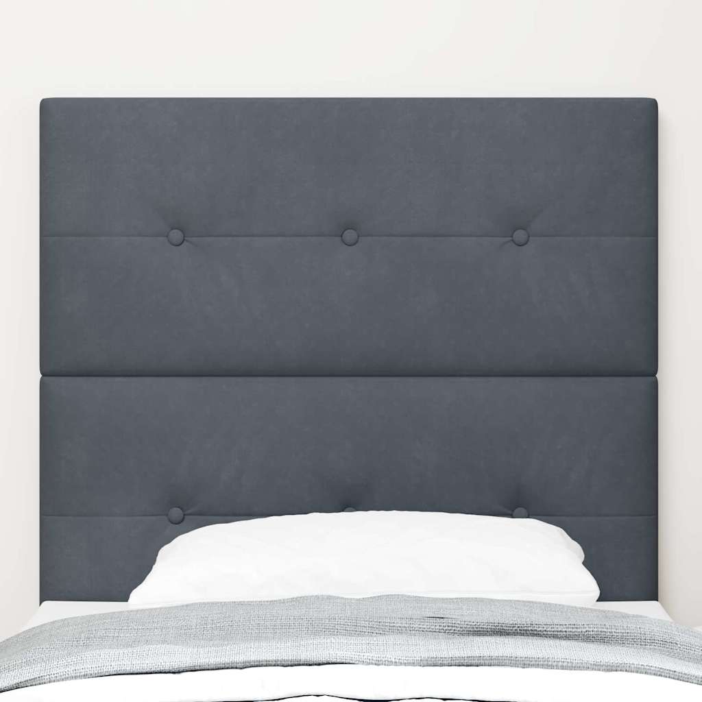 LED ágytámla LED szalagokkal Szürke 90 cm Bársony