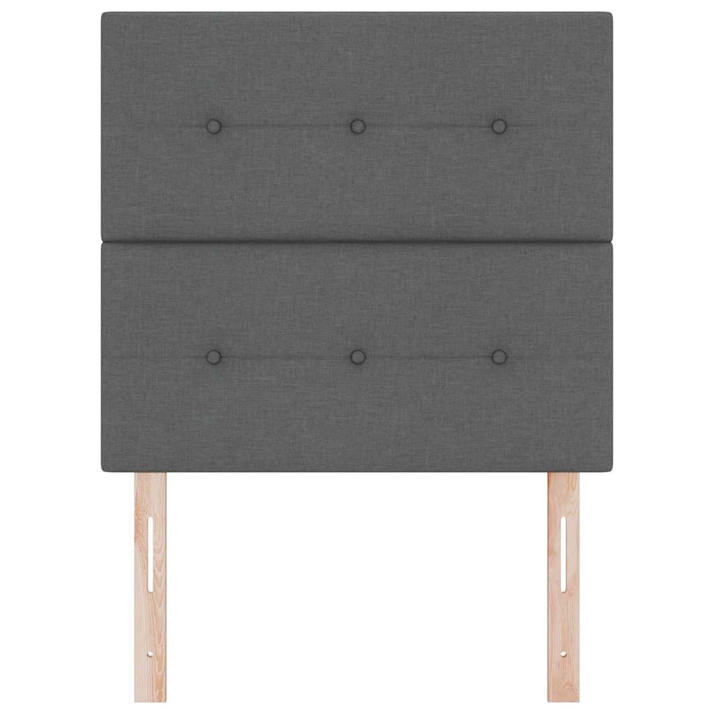 LED ágytámla LED szalagokkal Sötétszürke 100 cm szövet