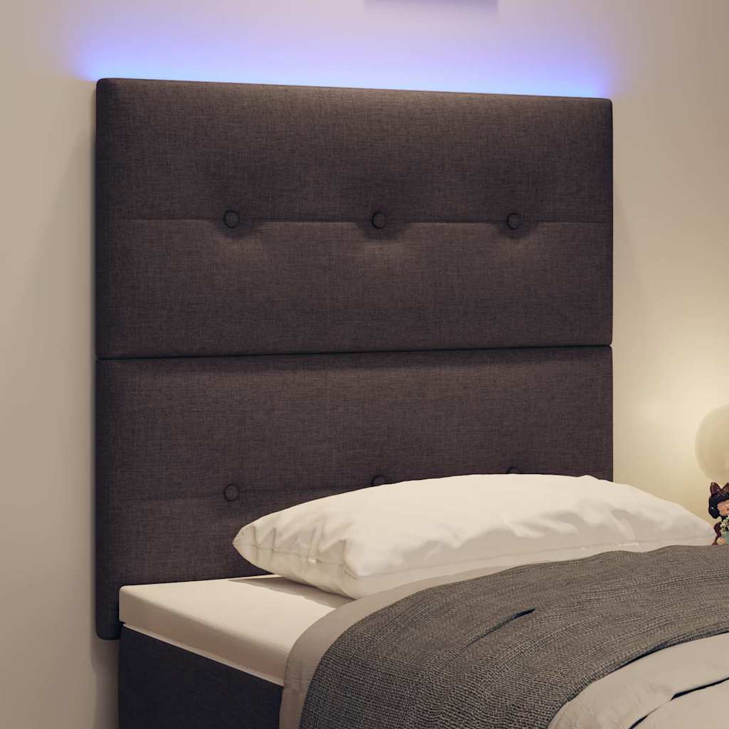 LED ágytámla LED szalagokkal Sötét Barna 100 cm szövet