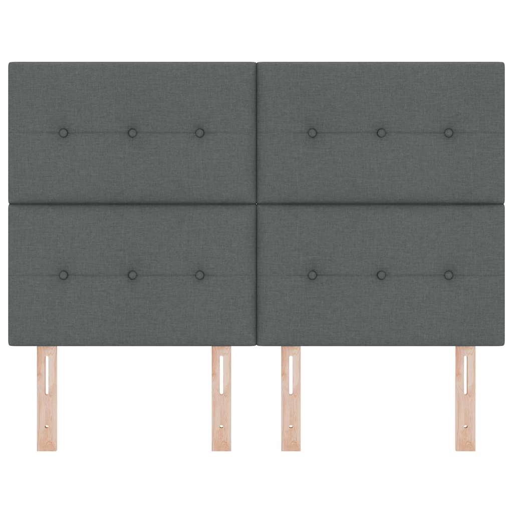 LED ágytámla LED szalagokkal Sötétszürke 144 cm szövet