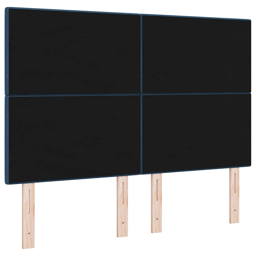 LED ágytámla LED szalagokkal fejtámlával Kék 144 cm szövet