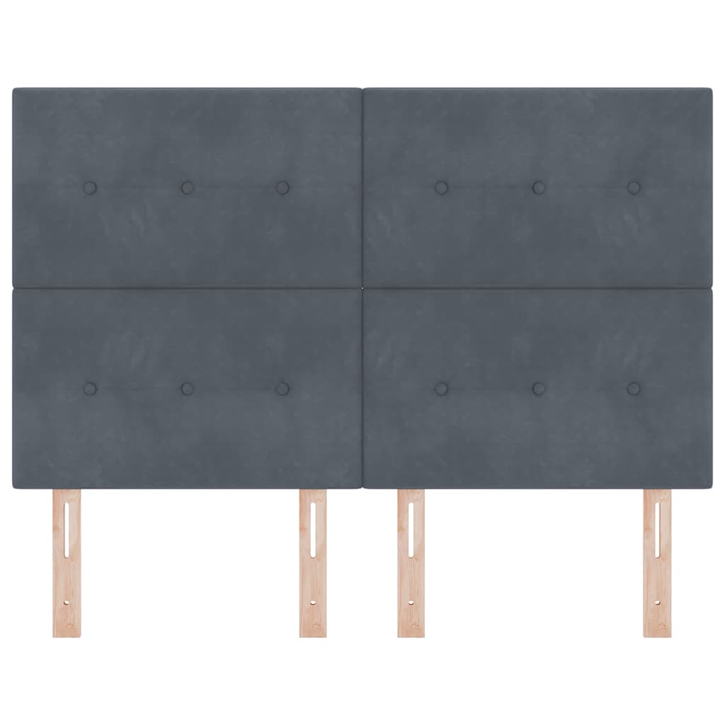 LED ágytámla LED szalagokkal Szürke 144 cm Bársony