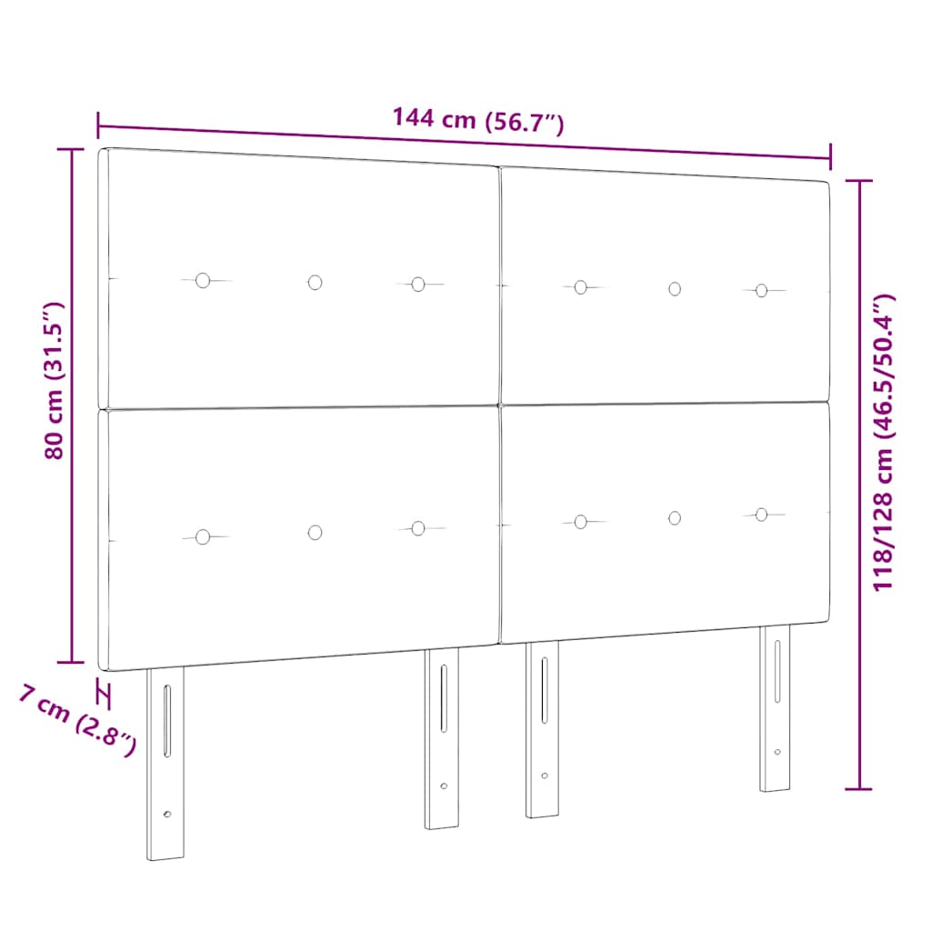 LED ágytámla LED szalagokkal Szürke 144 cm Bársony
