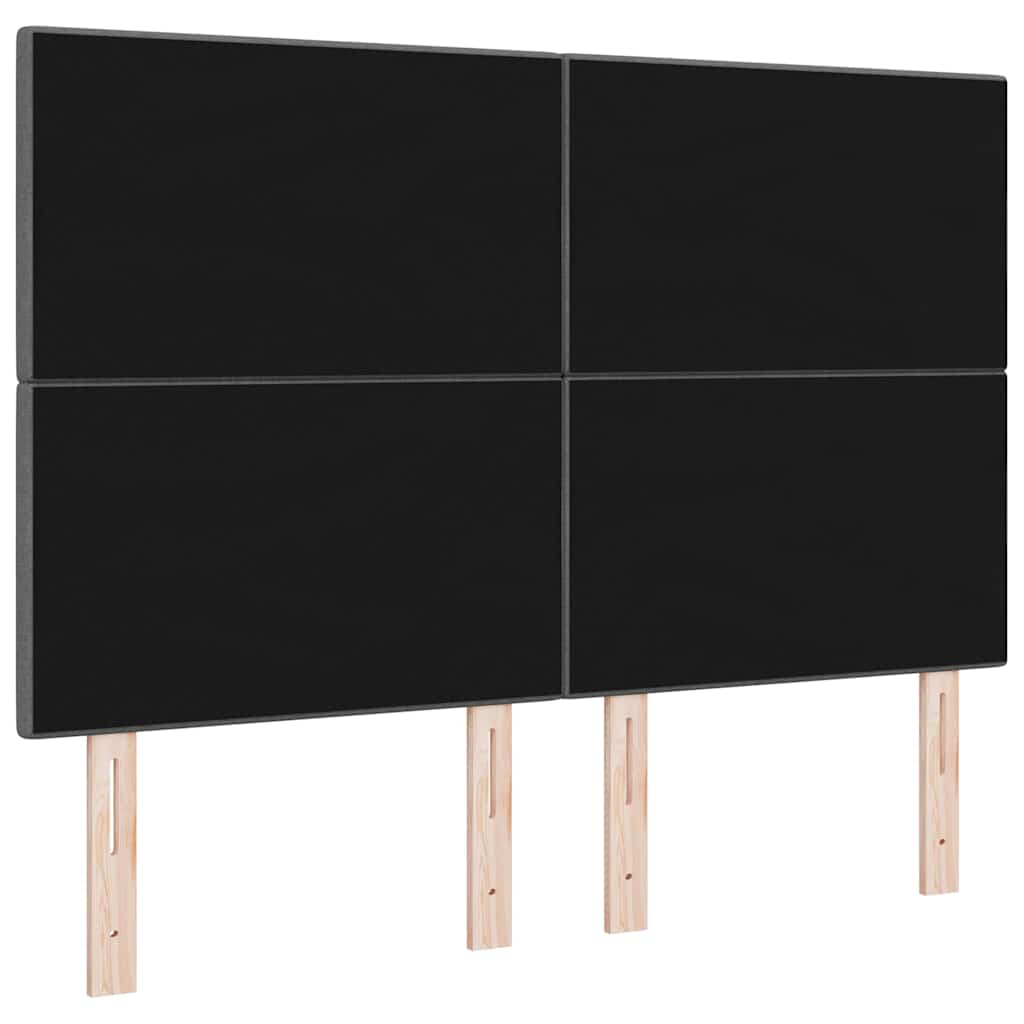 LED ágytámla LED szalagokkal Sötétszürke 160 cm szövet