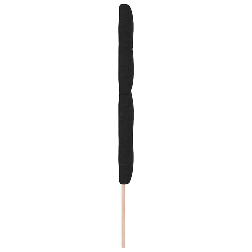 LED ágytámla LED szalagokkal fejtámlával Fekete 160 cm szövet