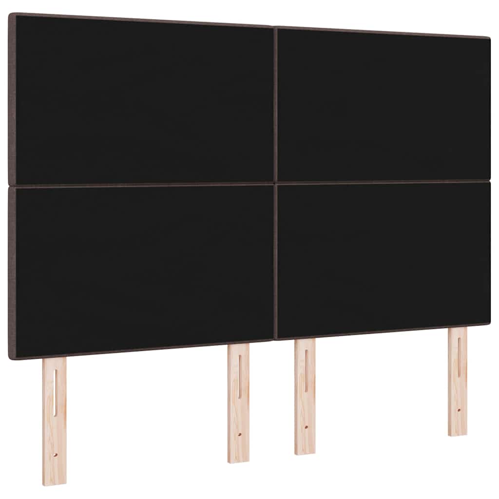 LED ágytámla LED szalagokkal Sötét Barna 160 cm szövet