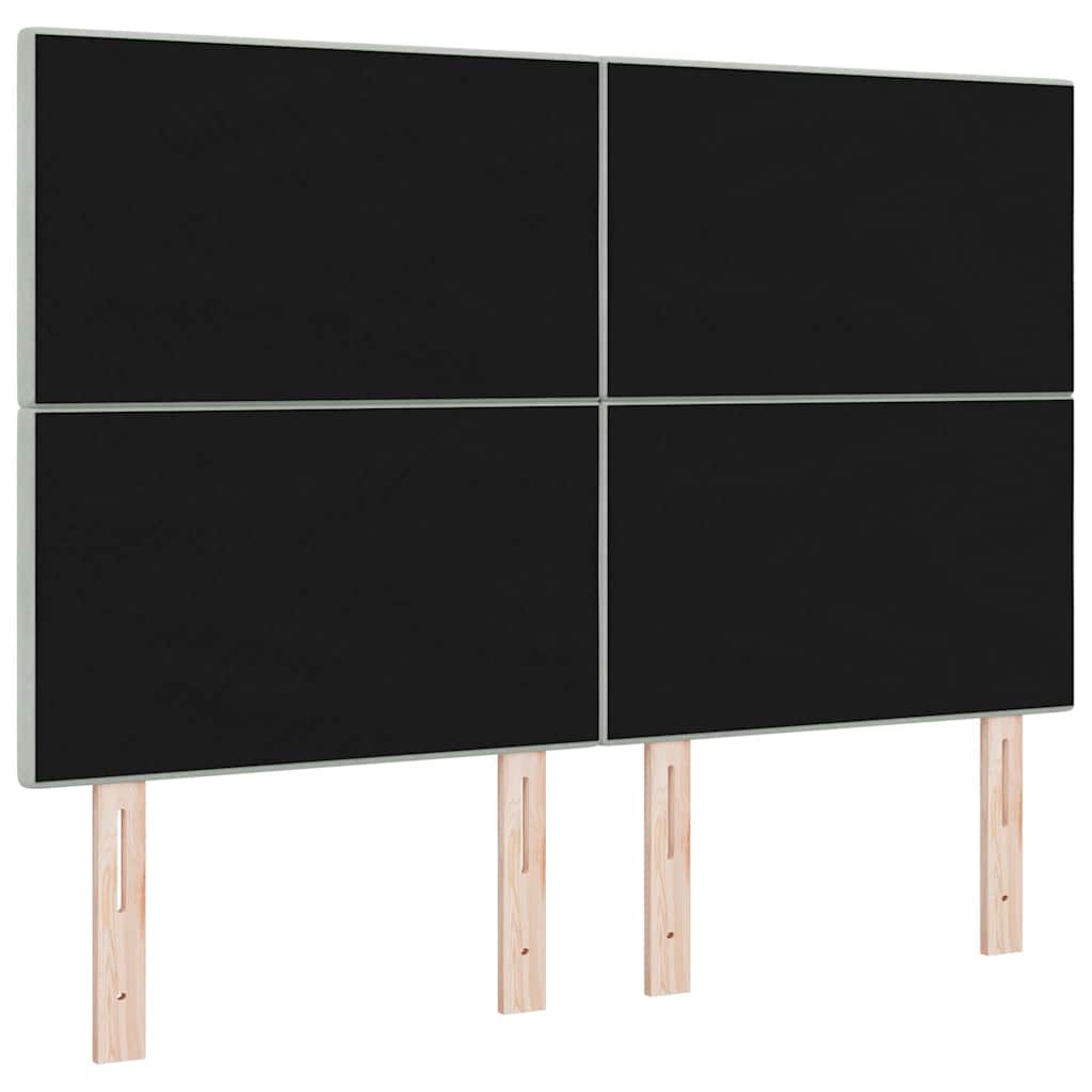 LED ágytámla LED szalagokkal Világosszürke 160 cm Bársony