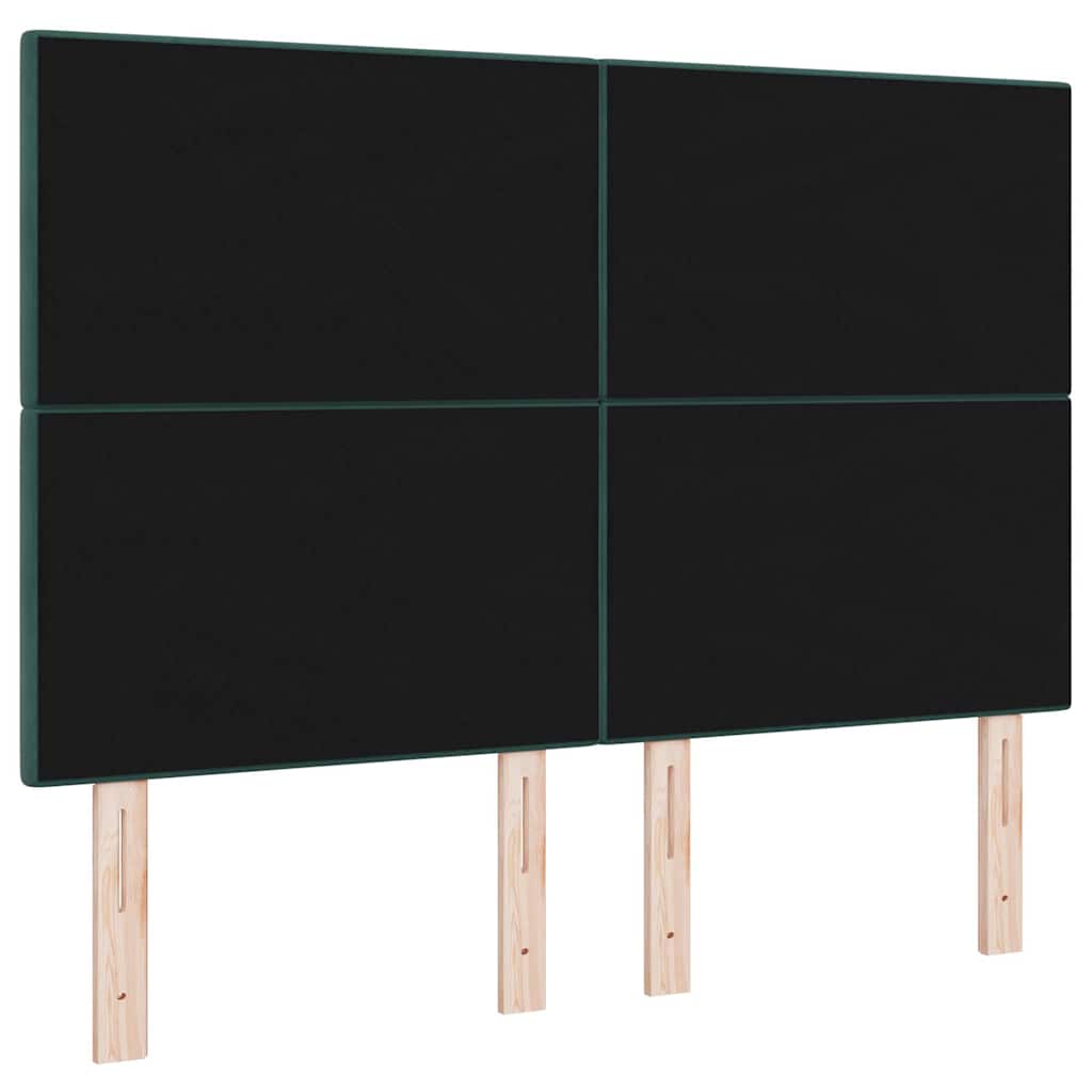 LED ágytámla LED szalagokkal Zöld 160 cm Bársony