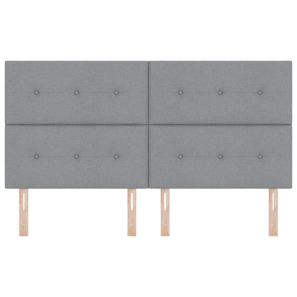 LED ágytámla LED szalagokkal Világosszürke 180 cm szövet