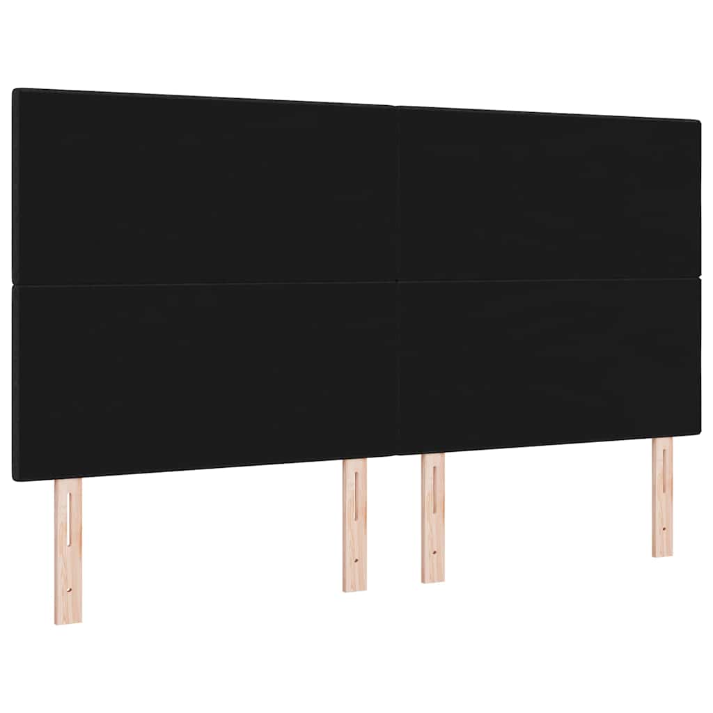 LED ágytámla LED szalagokkal fejtámlával Fekete 180 cm szövet