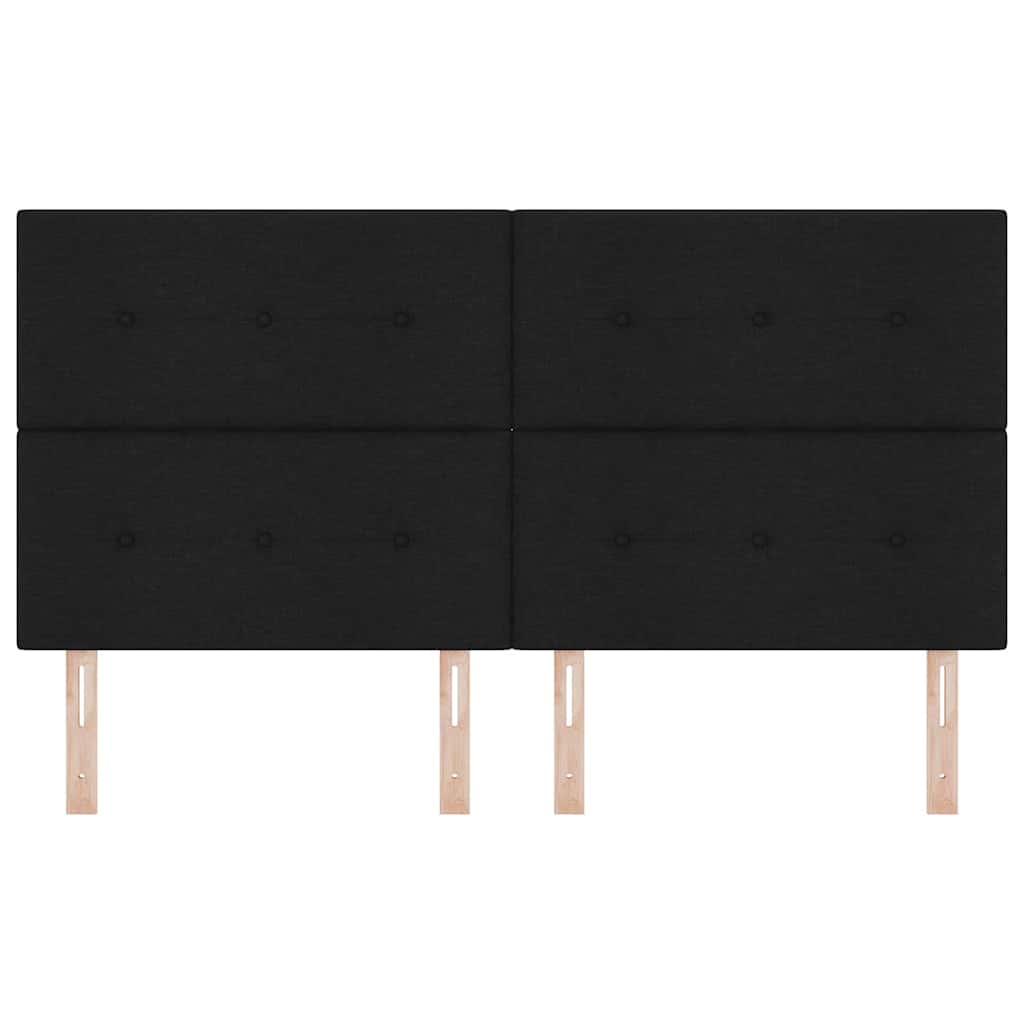 LED ágytámla LED szalagokkal fejtámlával Fekete 180 cm szövet