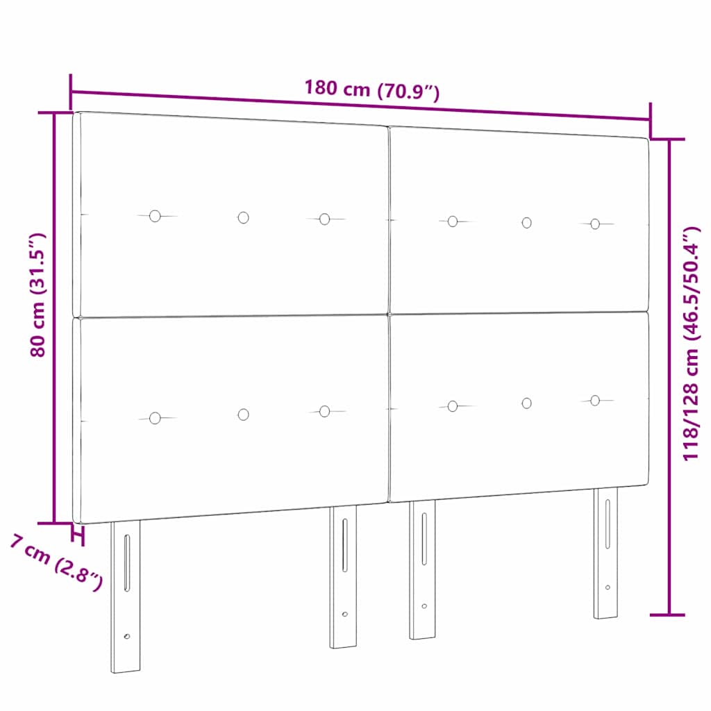 LED ágytámla LED szalagokkal Sötét Barna 180 cm szövet