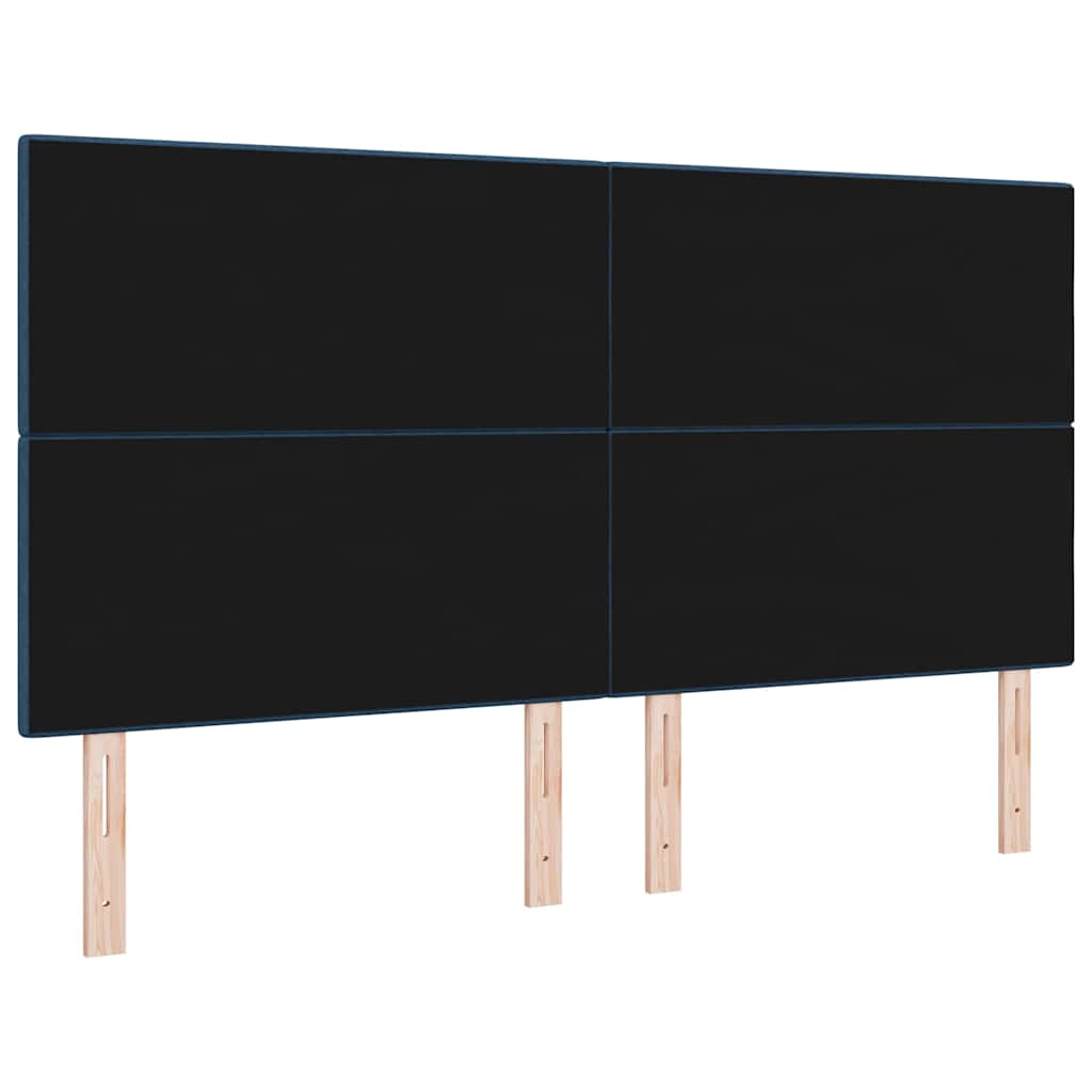 LED ágytámla LED szalagokkal fejtámlával Kék 180 cm szövet