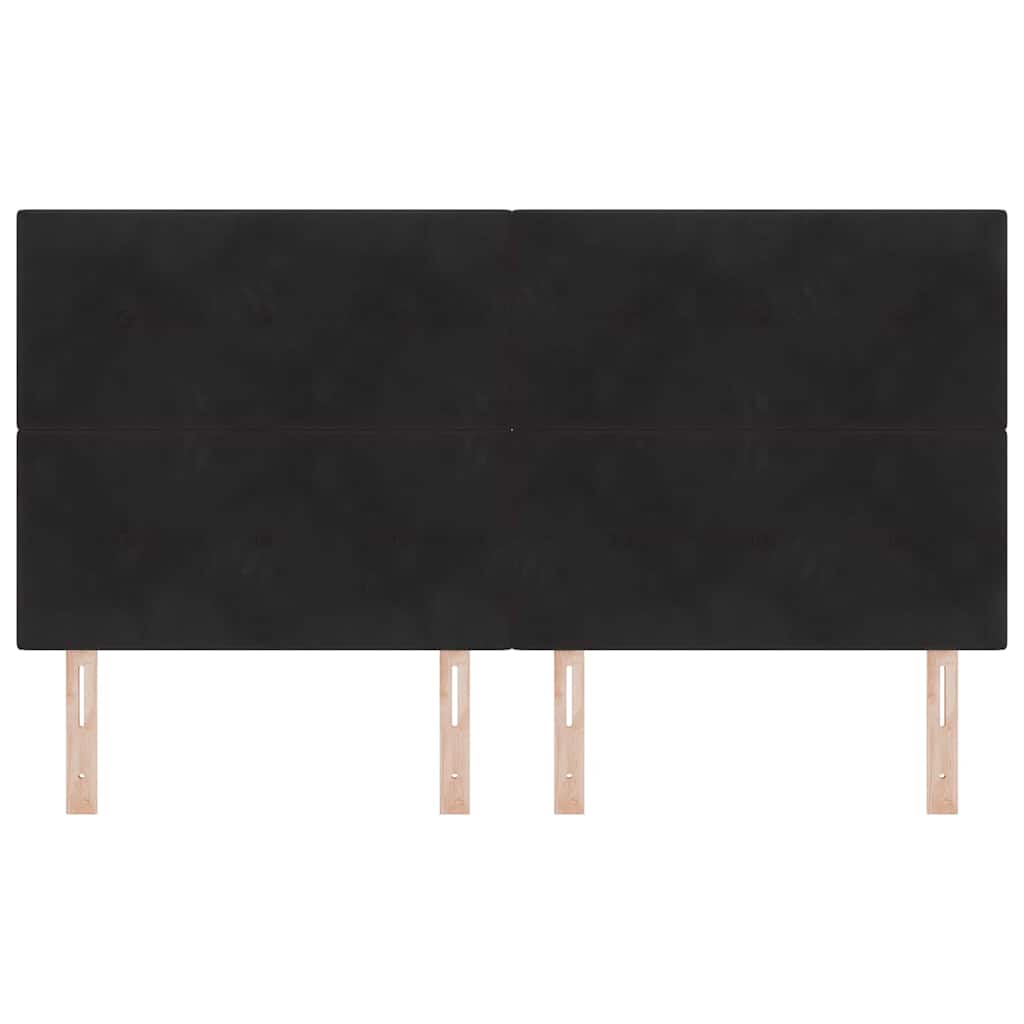 LED ágytámla LED szalagokkal Fekete 180 cm Bársony