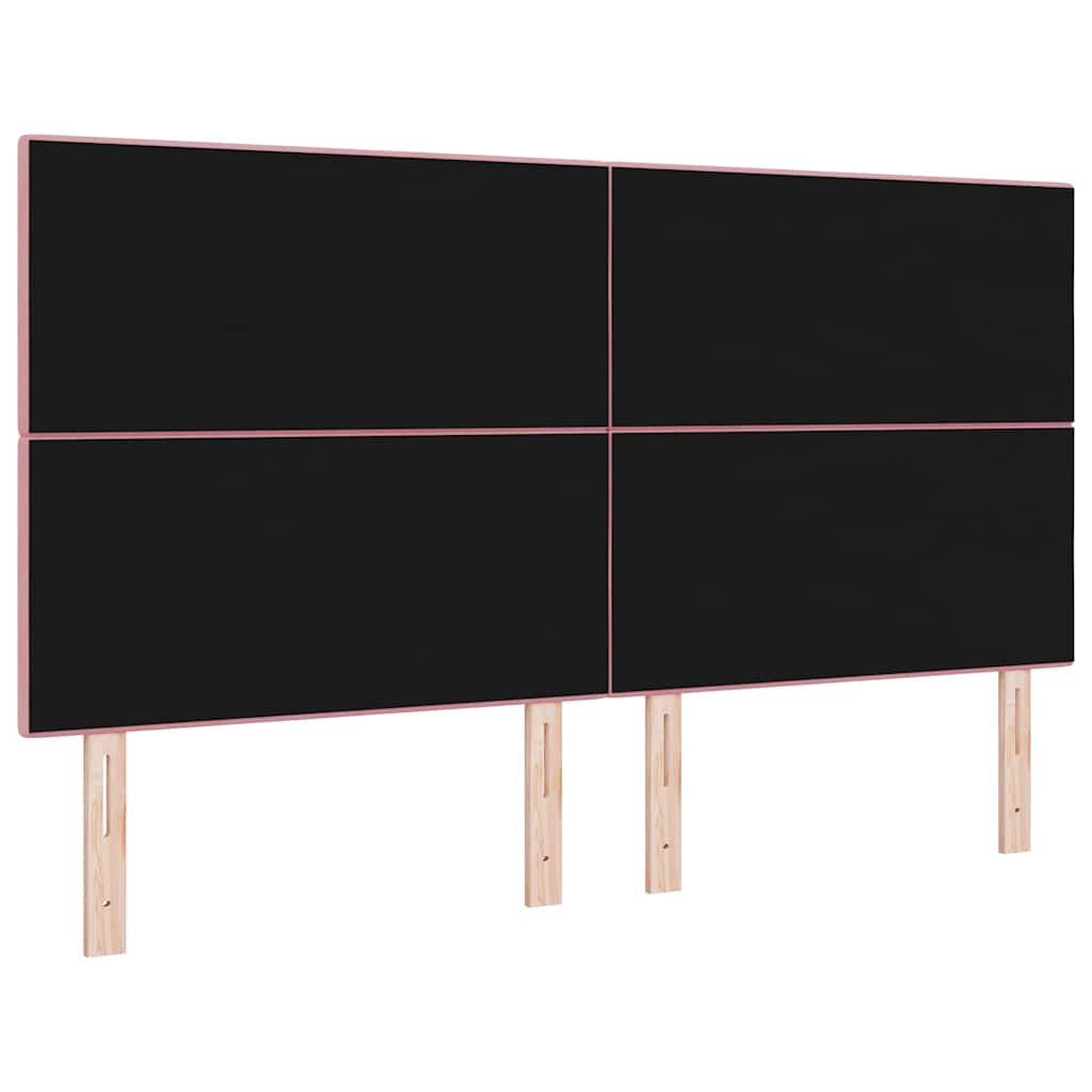 LED ágytámla LED szalagokkal Rózsaszín 180 cm Bársony