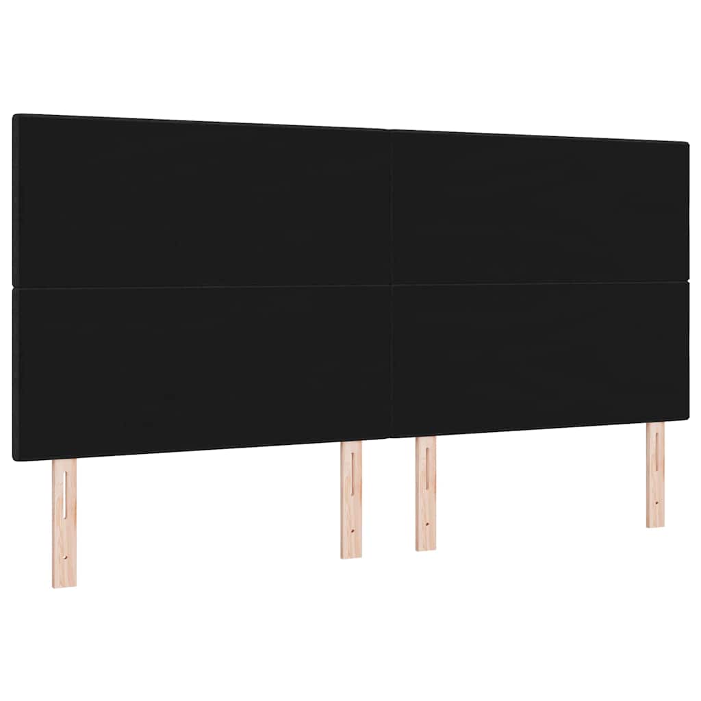 LED ágytámla LED szalagokkal fejtámlával Fekete 200 cm szövet