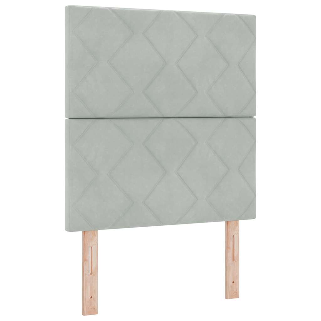 LED ágytámla Világosszürke 80 cm Bársony
