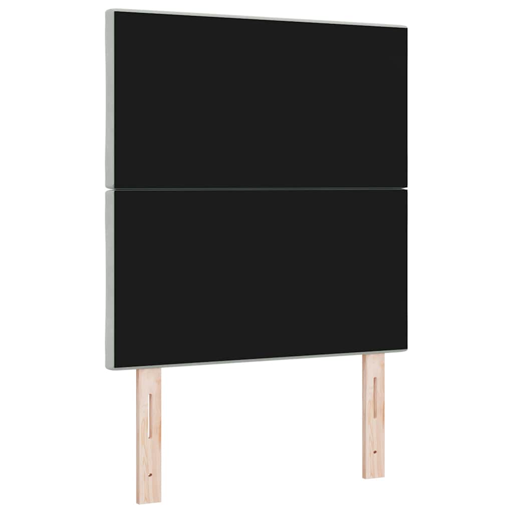 LED ágytámla Világosszürke 80 cm Bársony