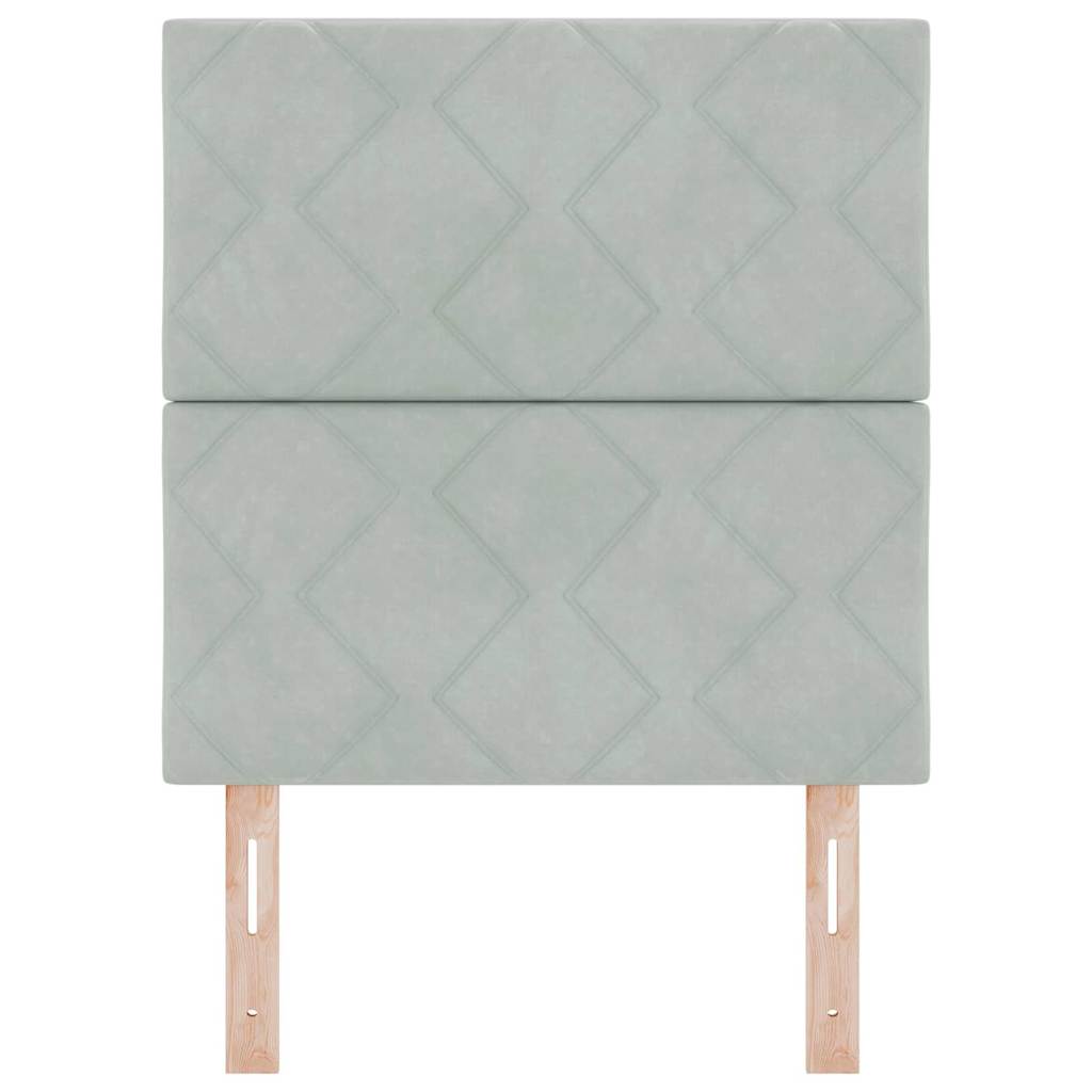 LED ágytámla Világosszürke 80 cm Bársony