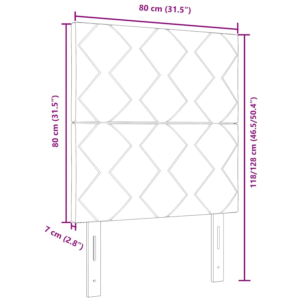 LED ágytámla Sötétszürke 80 cm Bársony
