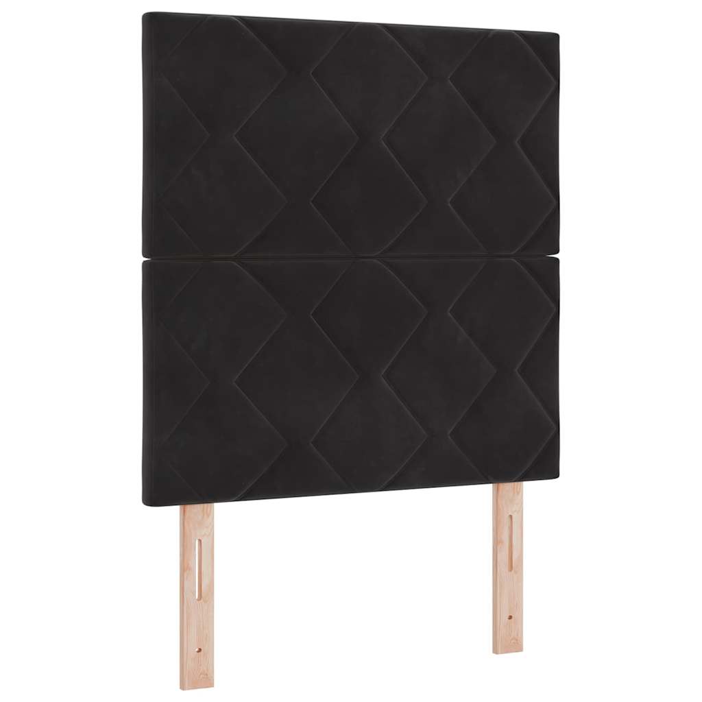 LED ágytámla Fekete 80 cm Bársony