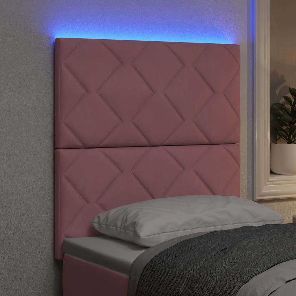 LED ágytámla Rózsaszín 80 cm Bársony