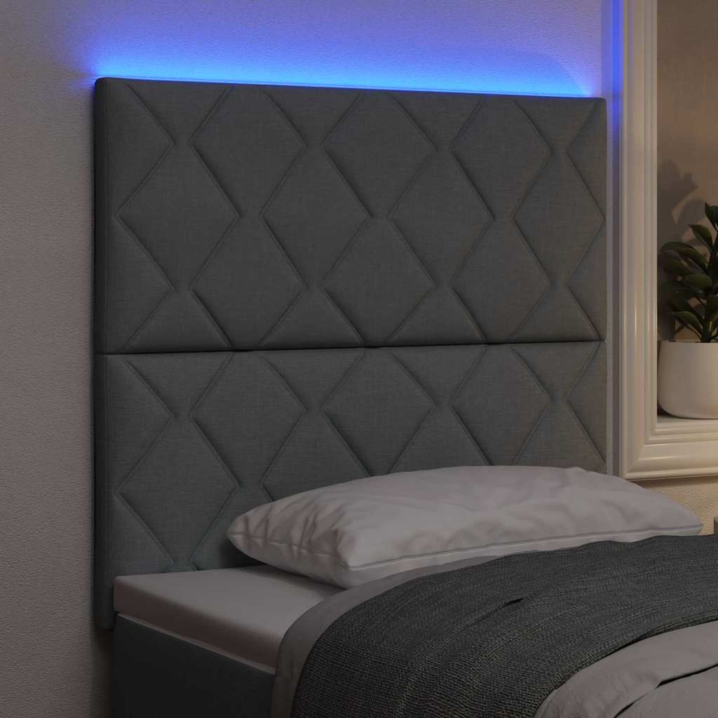 LED ágytámla Világosszürke 90 cm szövet