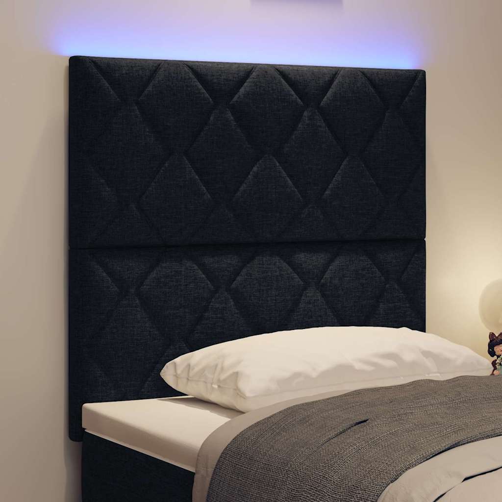 LED ágytámla Fekete 90 cm szövet