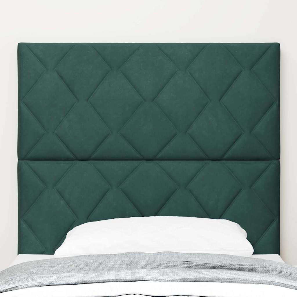 LED ágytámla Sötétzöld 90 cm Bársony