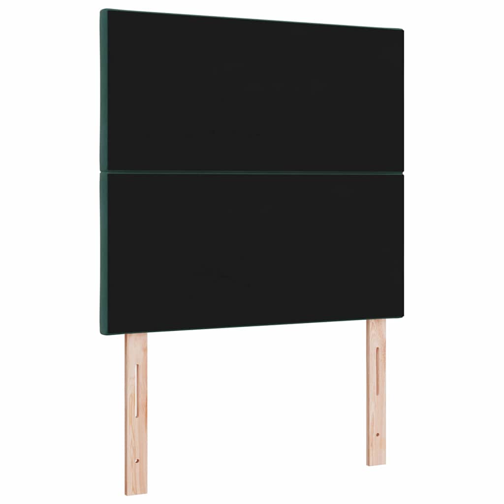 LED ágytámla Sötétzöld 90 cm Bársony