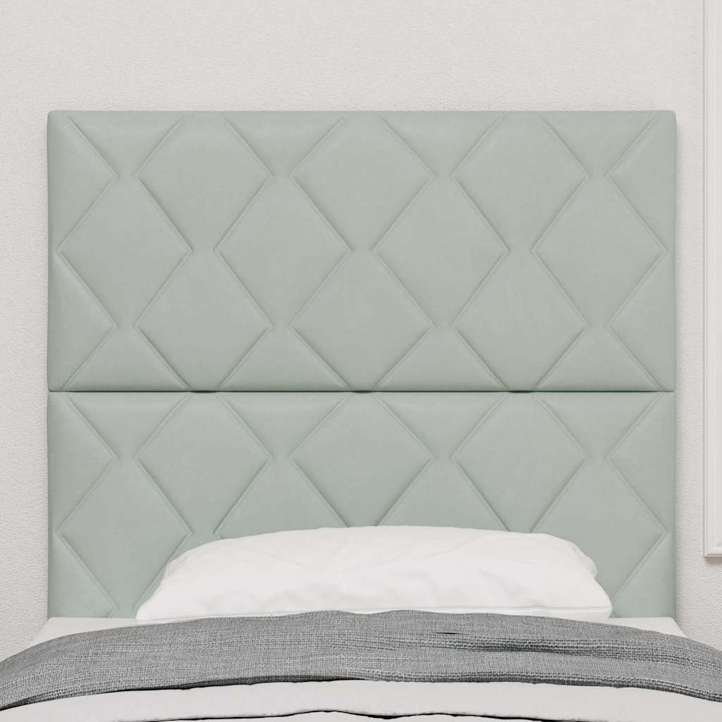 LED ágytámla Világosszürke 100 cm Bársony