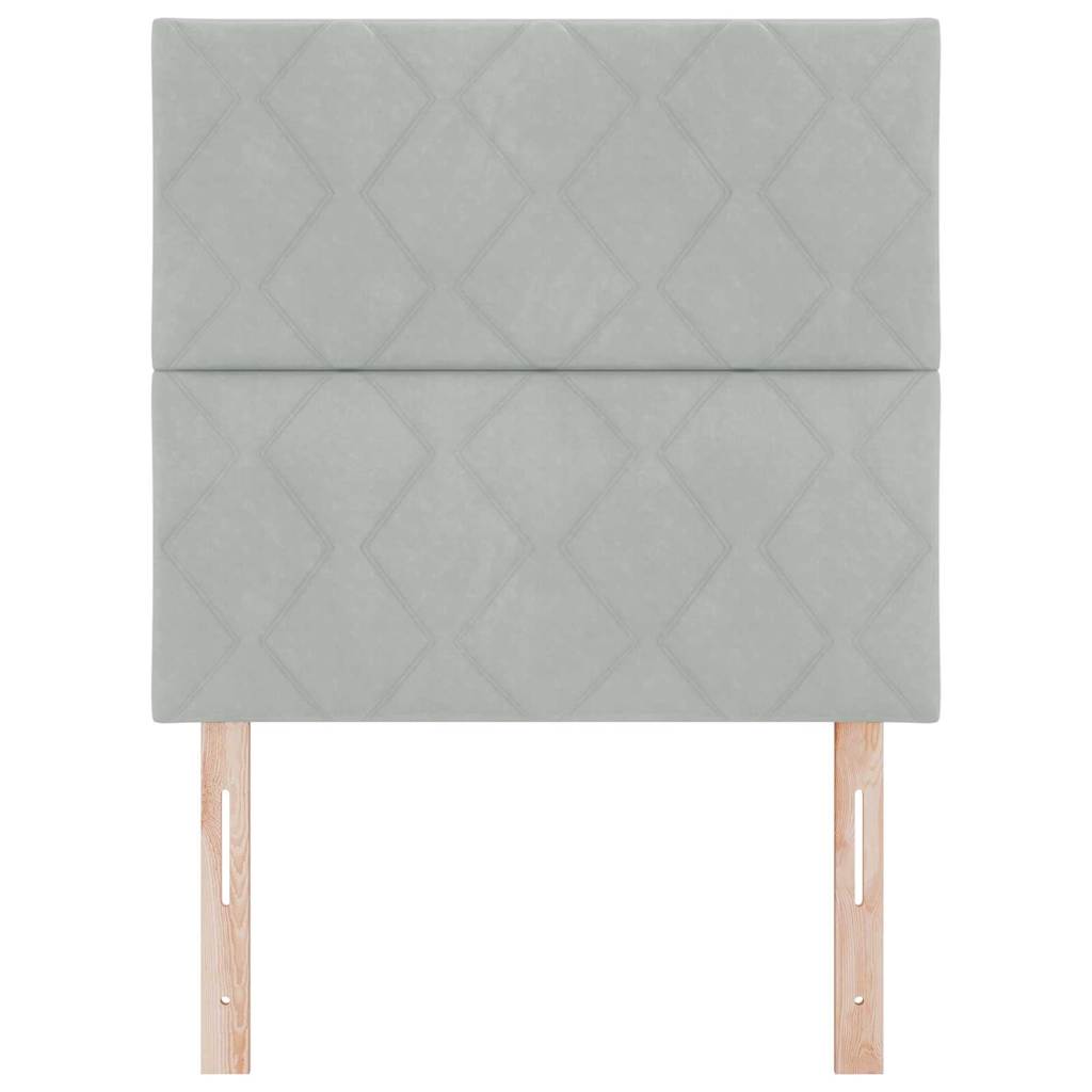 LED ágytámla Világosszürke 100 cm Bársony