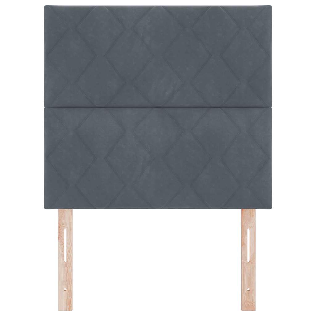 LED ágytámla Sötétszürke 100 cm Bársony