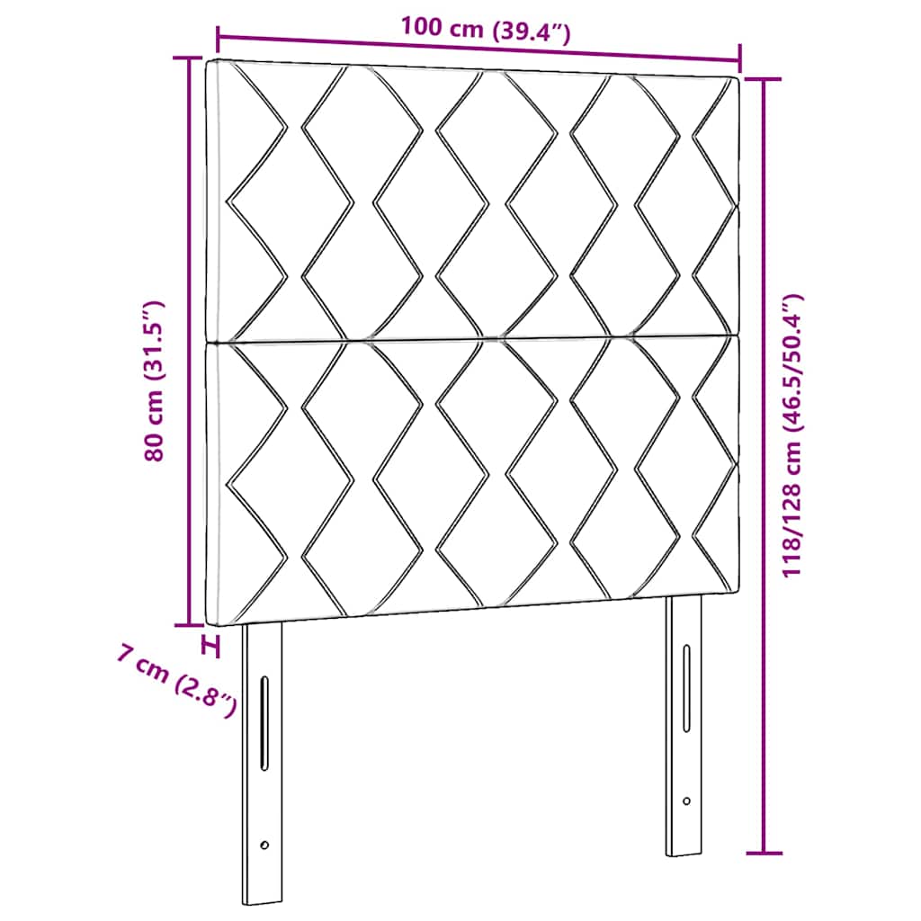 LED ágytámla Sötétszürke 100 cm Bársony