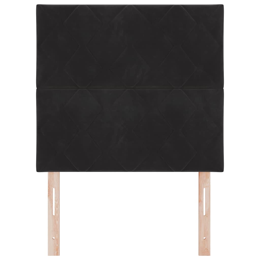 LED ágytámla Fekete 100 cm Bársony