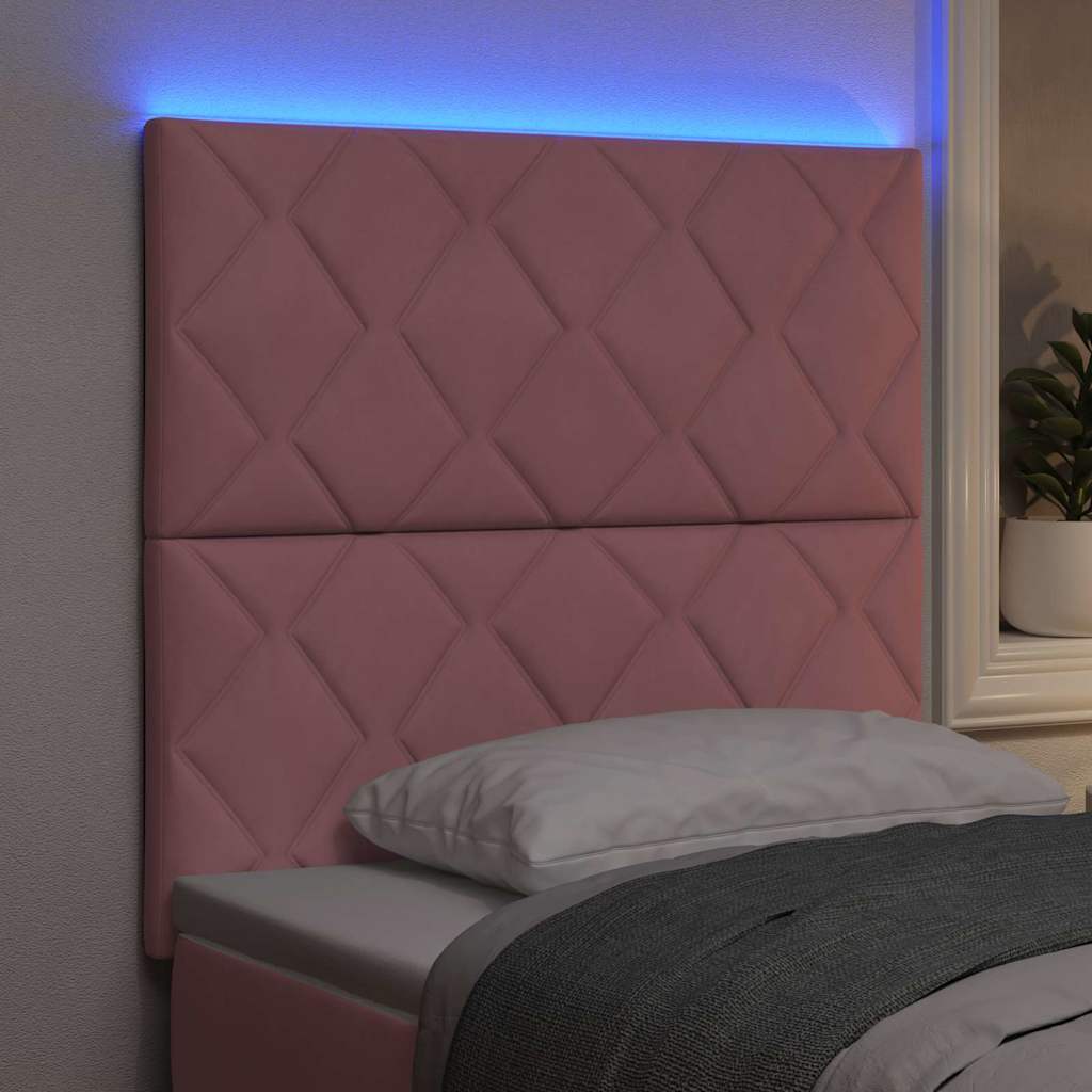 LED ágytámla Rózsaszín 100 cm Bársony