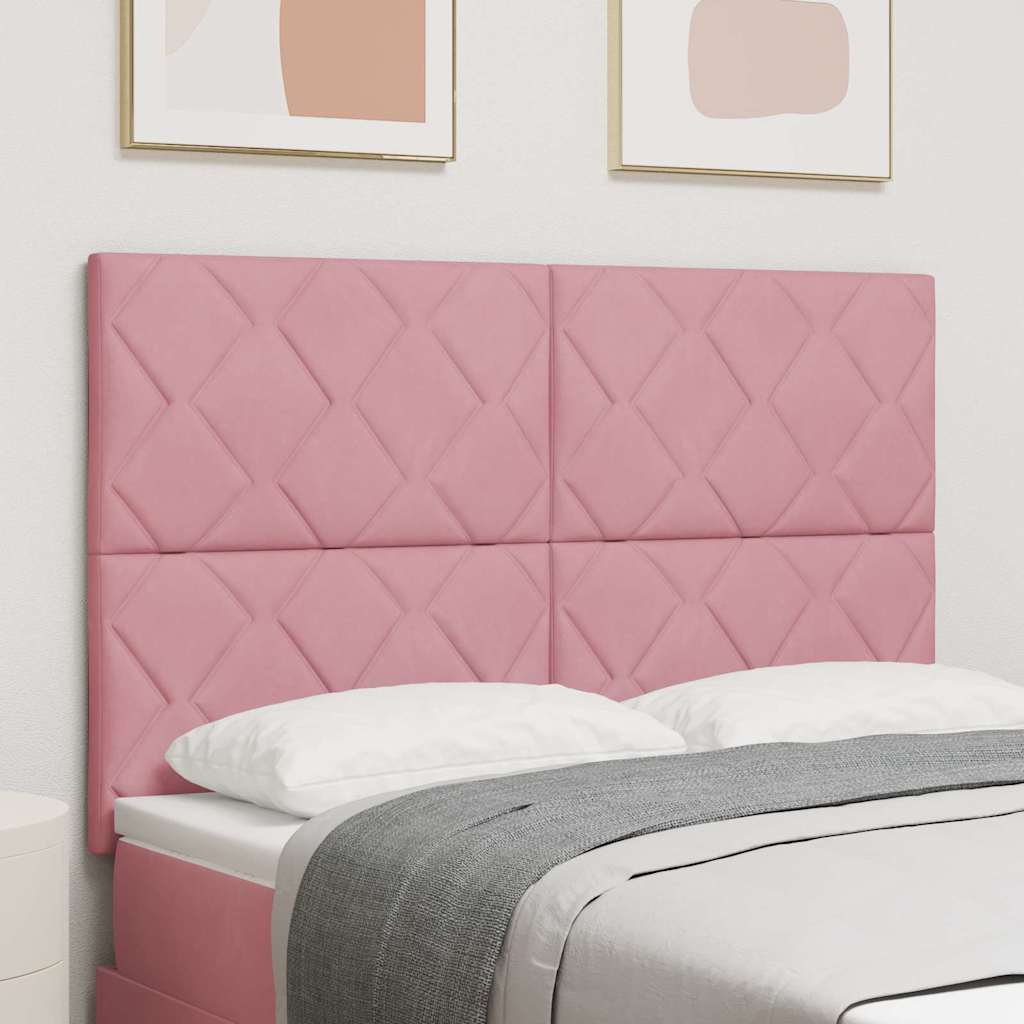 LED ágytámla Rózsaszín 144 cm Bársony