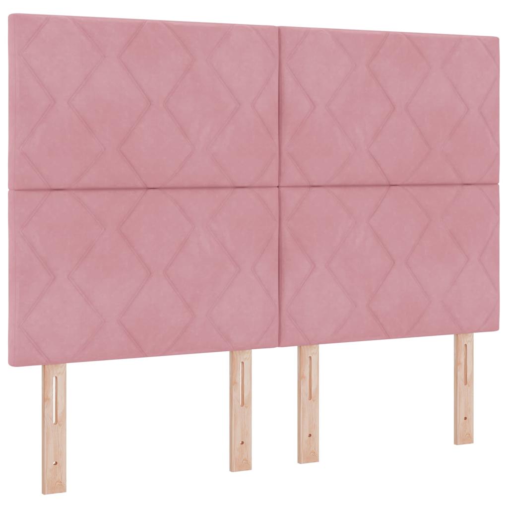 LED ágytámla Rózsaszín 144 cm Bársony