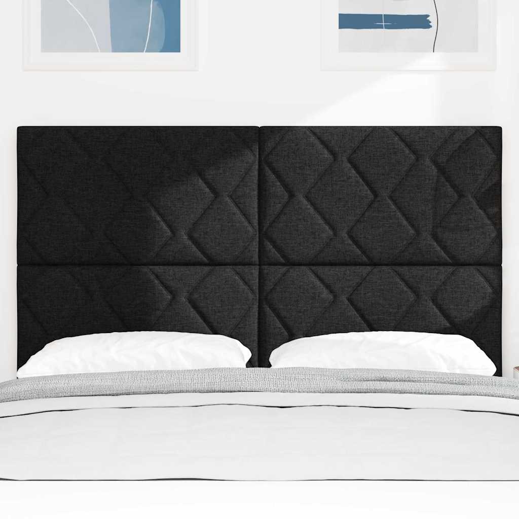 LED ágytámla Fekete 160 cm szövet
