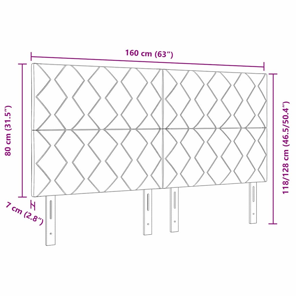 LED ágytámla Sötétzöld 160 cm Bársony
