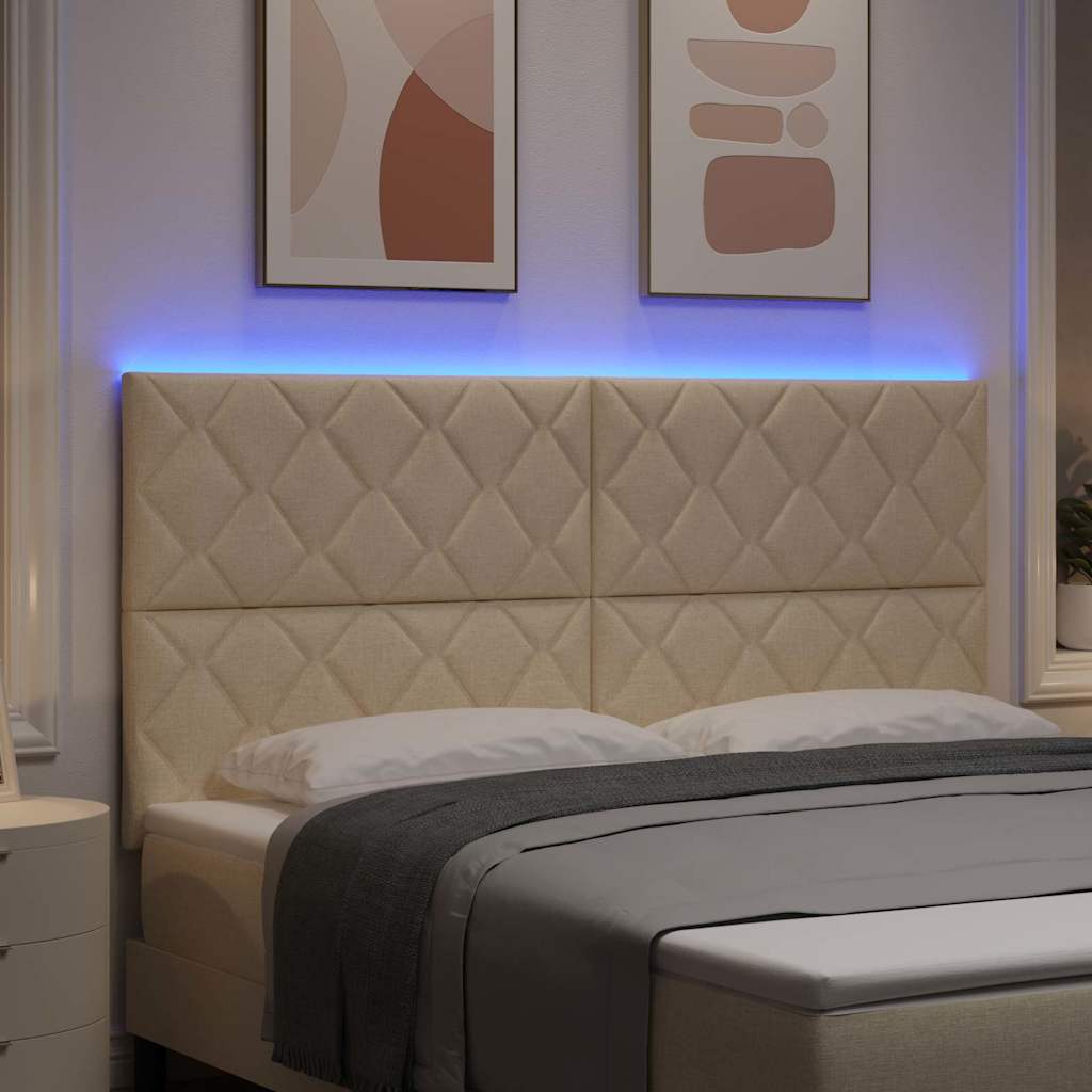 LED ágytámla Krém 180 cm szövet