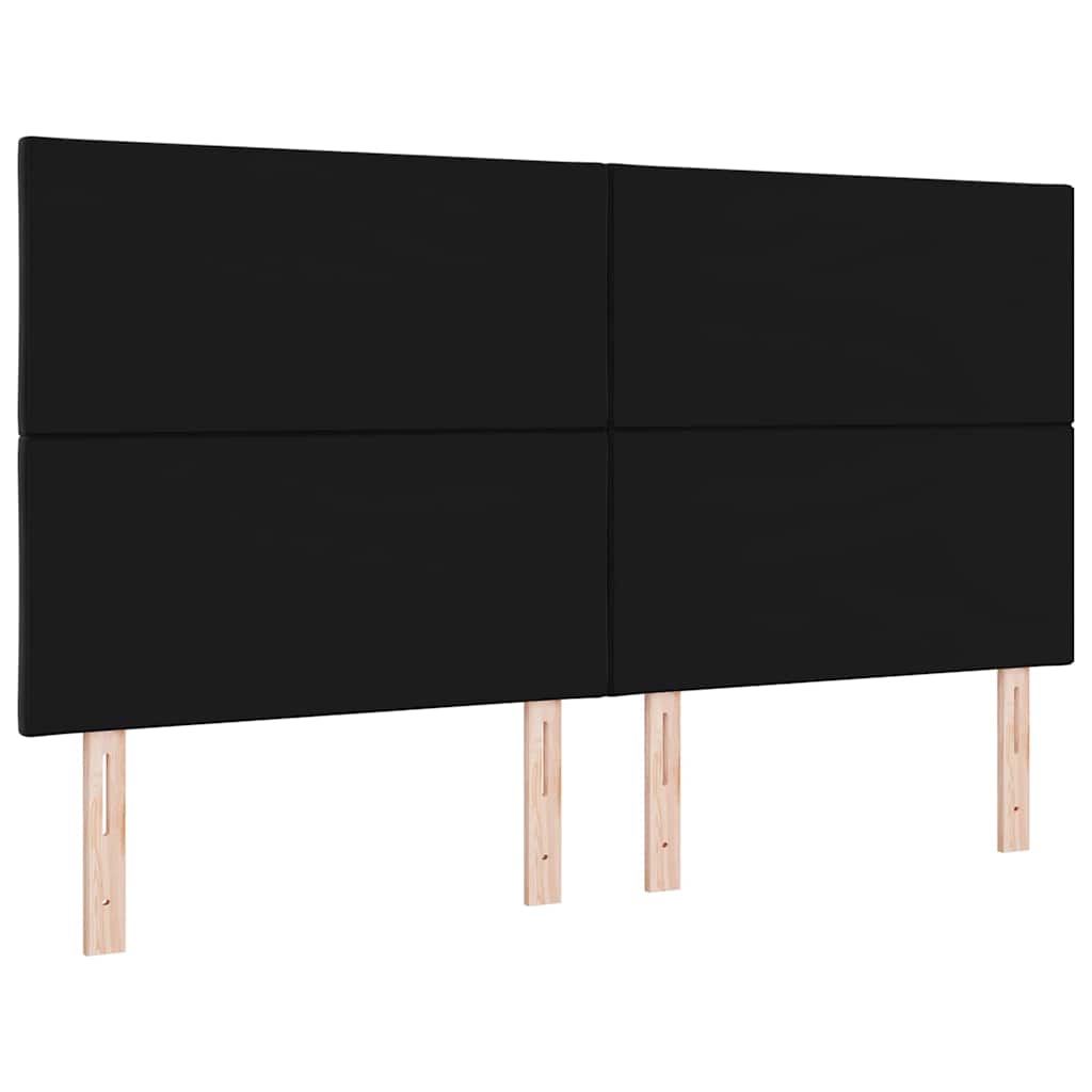 LED ágytámla Fekete 180 cm Bársony