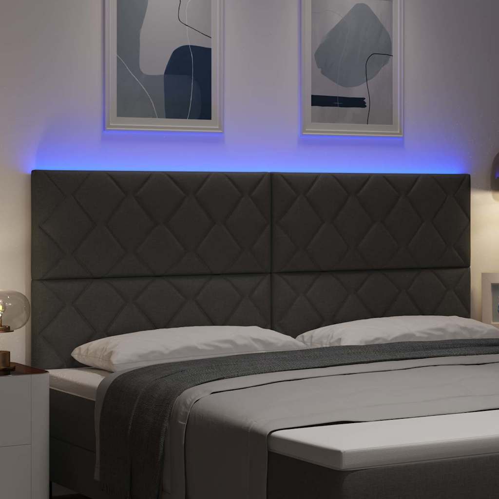 LED ágytámla Szürke 200 cm szövet