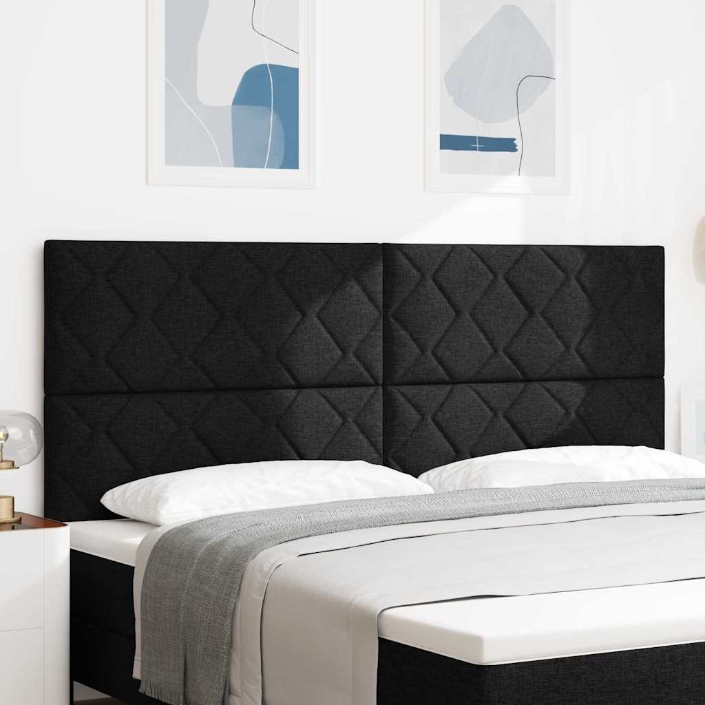 LED ágytámla Fekete 200 cm szövet
