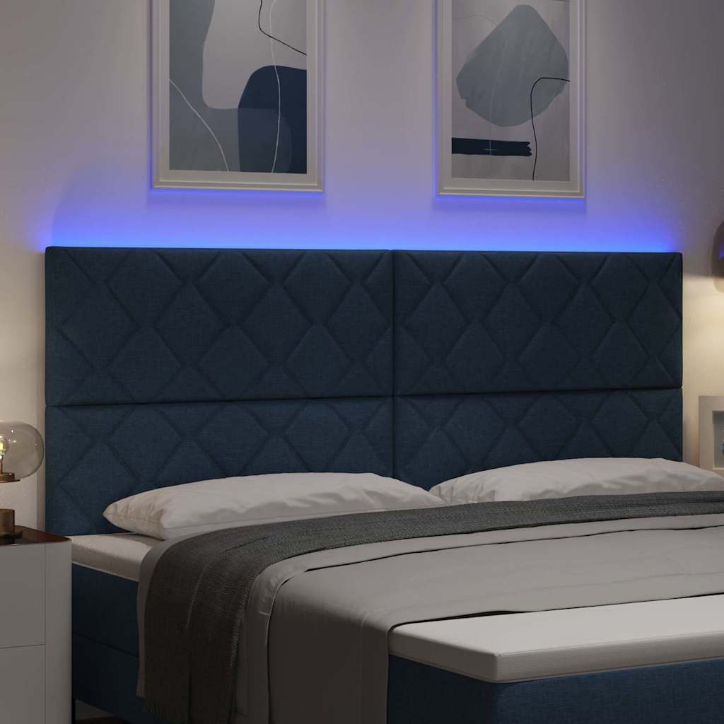 LED ágytámla Kék 200 cm szövet