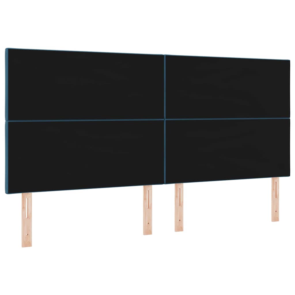 LED ágytámla Sötét kék 200 cm Bársony